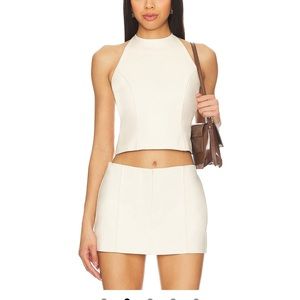 NBD Cream Halter Top and Skirt Set